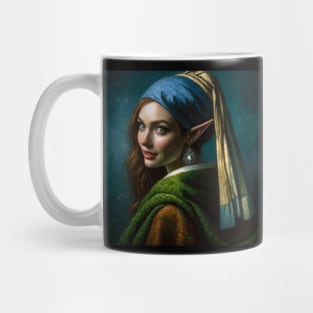 Enchanted Look: Elf Maiden - Vermeer's Pearl Reimagined Mug